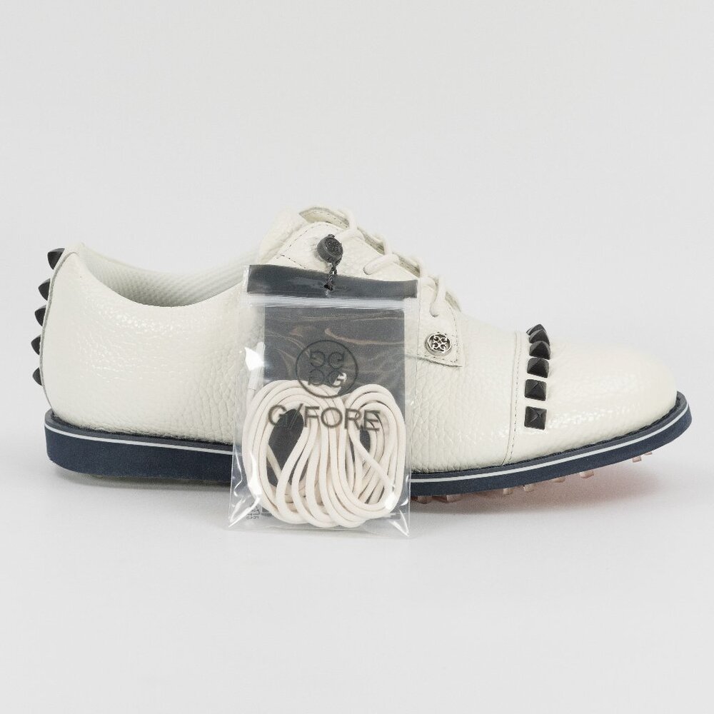 G/FORE * White Studded Athletic Shoe with Black Accents